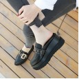 Semi-slipper women wear new spring and summer thick bottom Baotou without heel lazy wedge heel height increase muffin