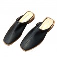 Spring and summer new square-toed women's shoes with semi-drag heels and heels