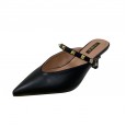 Pointed rivets sandals female summer new fashion wear Baotou half slippers Mueller shoes without heel lazy shoes