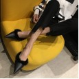 Spring fashion hairy edging with OL professional wedding semi-dragging lazy women's shoes