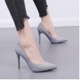 Autumn and winter new rhinestone sexy single shoes pointed thin high-heeled shallow mouth OL female wedding shoes