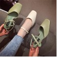 Spring fashion word buckle with square head wild classic round thick with square head professional OL single women's shoes