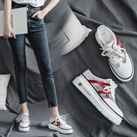 Thick bottom high heel Baotou half slippers summer mesh yarn muffin bottom lazy shoes lace casual sandals female wear