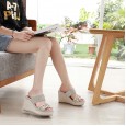 Wedge slippers female summer rhinestone word drag thick bottom muffin shoes high heel waterproof platform straw sandals with diamonds