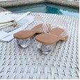 Roman transparent PVC slippers ball crystal with simple word design fashion wild sandals 707-1