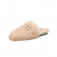 All true rabbit fur shoes autumn and winter new wild diamond pearl half drag