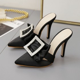 Summer Rome's new generous buckle pointed high-heeled suede dress half drag female sandals 10703-