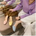 Rome summer new breathable Baotou thick high-heeled lazy OL cool female half slippers square head single women's shoes