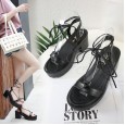 Summer new Roman sponge cake thick bottom thick heel waterproof platform high heel cross strap nightclub hollow sandal female