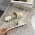 Summer style lattice flat bottom fashion woolen open-toe low-heeled lazy half drag OL cool female half drag