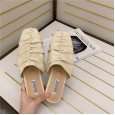 Spring and summer new slippers fashion fold lazy square head wild sets of feet female lazy drag sandals