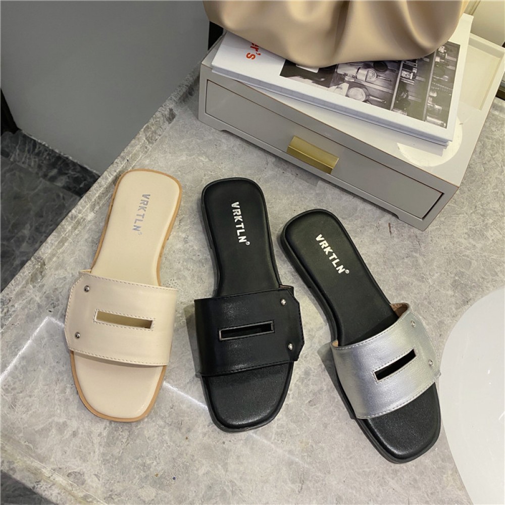 Summer Roman style fashion open-toed lazy flat bottom beach female cool half slippers