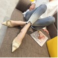 Summer style Baotou drag fashion patent leather middle heel shallow mouth wild OL lazy dress women's shoes L8-