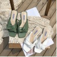 Summer new fashion lotus leaf Roman soft bottom open toe wild beach vacation tide female cool half drag