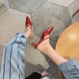Summer Roman style fashion wild and comfortable thick with cross strap wild OL cool female half slippers