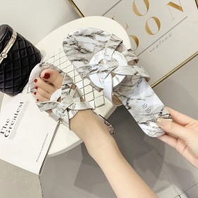 Slippers women's summer new women's shoes fashion marble pattern flat bottom shape outer wear female sandals tide