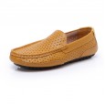 Spring and autumn new top layer leather peas shoes casual trend men's shoes large size men's shoes 44 45 yards