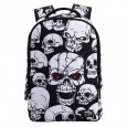 Men Women Outdoor Travel Skull Pattern Polyester Multifunctional Shoulders Bag Backpack - White 