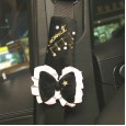 Car interior jewelry creative black velvet bow headrest seat belt shoulder guard four seasons universal seat neck pillow