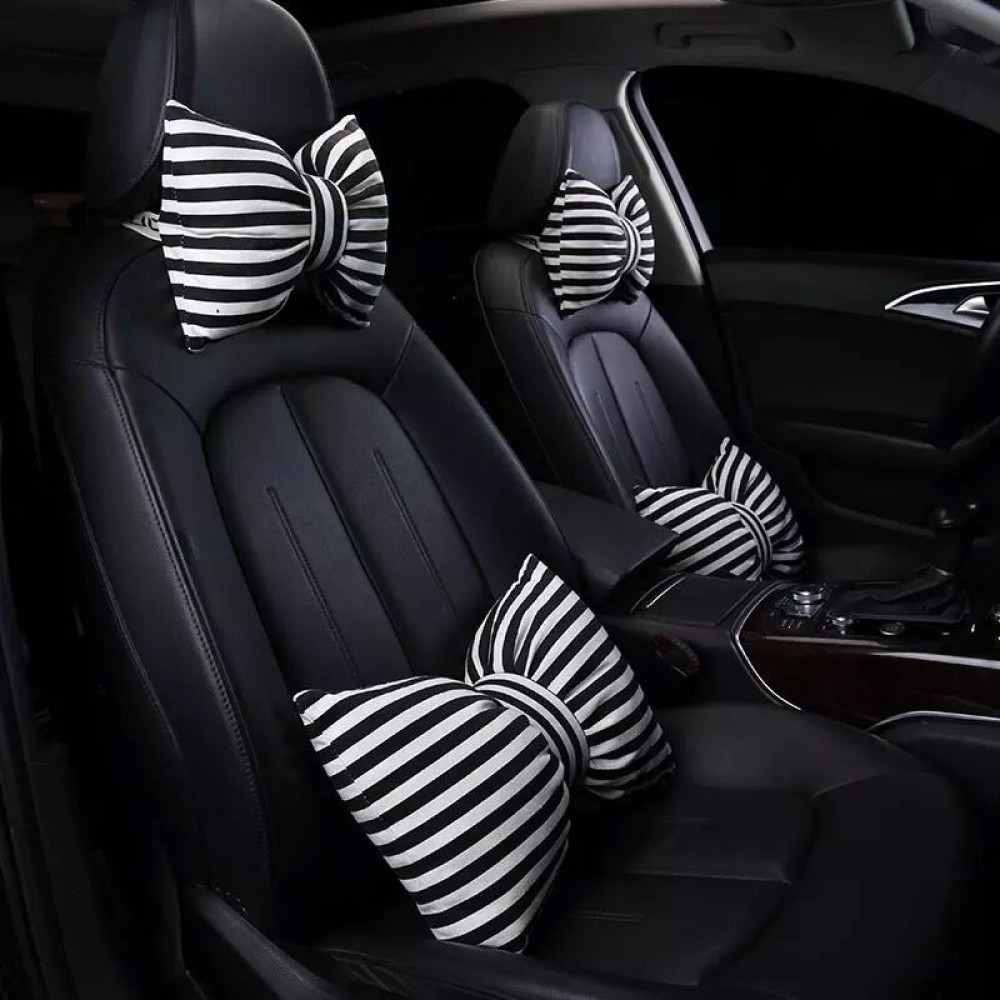 Car bow head pillow neck pillow female cute pillow car pillow waist pillow car accessories