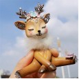 Creative car decoration, cute male and female deer doll, car decoration, cartoon decoration for car interior