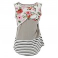 Hot-selling maternity dress printing color matching stripes lace lace vest cross-type nursing underwear