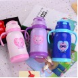 Piggy new dual-use children's insulation straw cup baby with handle change strap stainless steel insulated bottle water cup