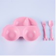 New car wheat children's grid plate wheat straw mickey bowl cutlery set with spoon and fork