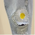 Spring and summer dress new style thin straight high waist ripped jeans female casual loose little daisy nine points old pants