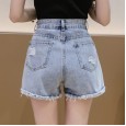 Daisy denim shorts female summer new loose high waist was thin light blue wide leg pants hot pants