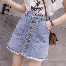 Denim skirt skirt women's new spring trousers skirt slim package hip high waist A-line skirt fashion short skirt summer
