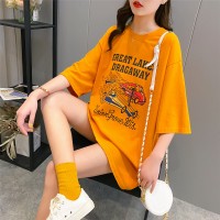 Short-sleeved T-shirt women's new summer clothes loose mid-length students on clothes tide