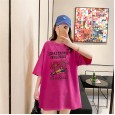 Short-sleeved T-shirt women's new summer clothes loose mid-length students on clothes tide