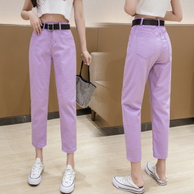 Pants female new summer thin and light straight straight loose super fire cec was thin wild purple jeans tide