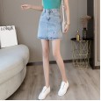 Skirt female short skirt summer new high waist was thin denim skirt Slim a word bag hip skirt large
