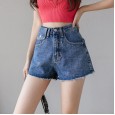 High waist denim shorts women's summer new super fire was thin woolen hot pants wild pants tide