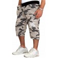 Summer new men's straight cropped pants casual sports loose beach pants men's plus size quick-drying shorts men
