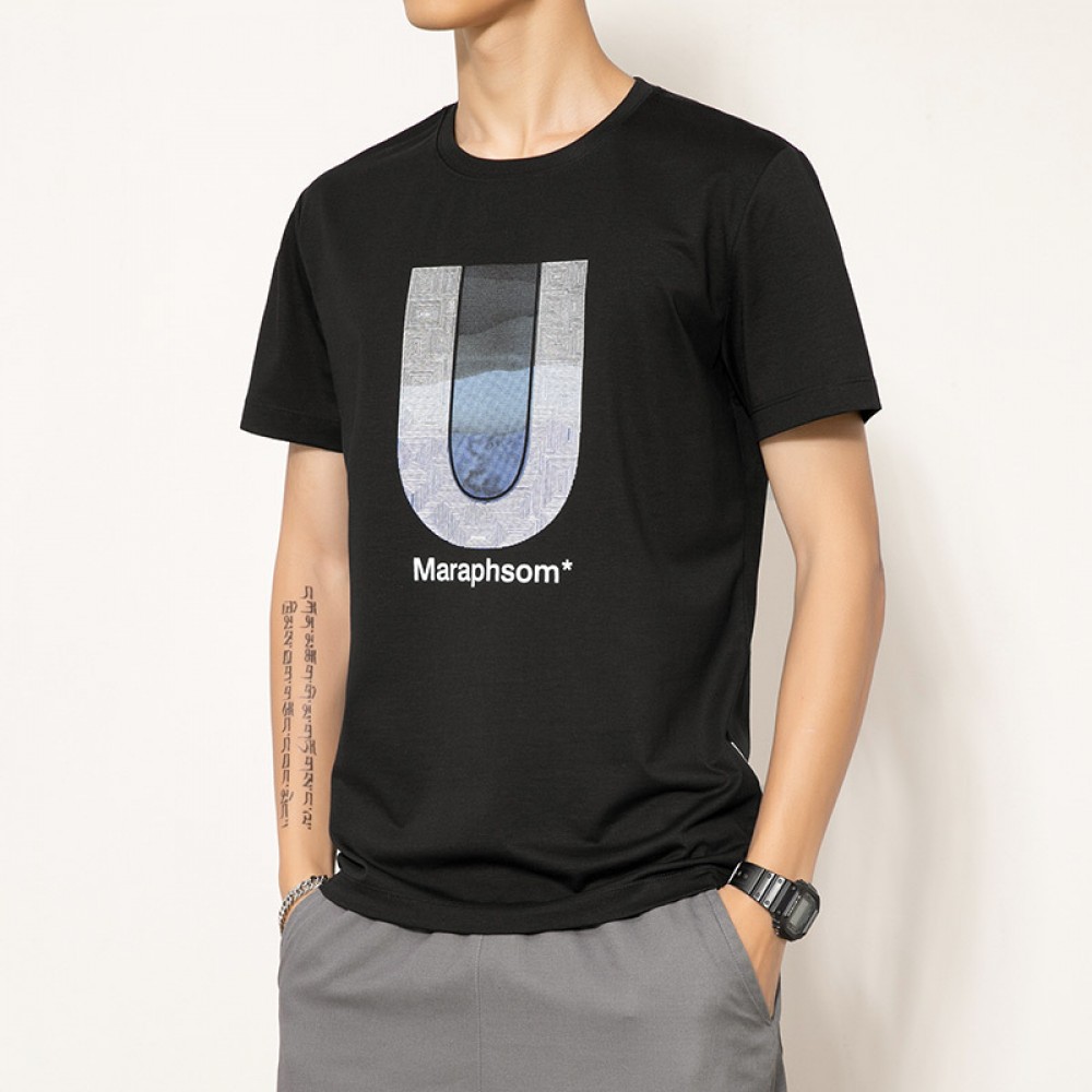 Short-sleeved t-shirt men's summer new bottoming shirt trendy tide brand loose clothes men's clothing T-shirt half sleeve