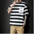 Spring new casual short-sleeved T-shirt youth popular comfortable fashion casual style stripes
