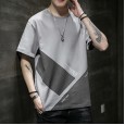 Summer new style-round neck short sleeve t-shirt men trend summer tide brand loose cotton