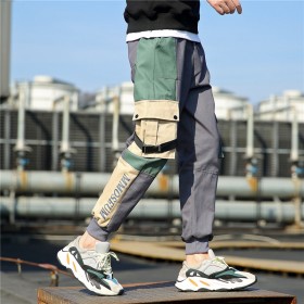 Spring new overalls men's casual pants loose sports harem pants burst