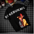 Summer new men's youth fashion handsome printed round neck casual half-sleeved men's tide men's shirt