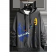 Boys spring wear new hooded sweater comfortable fashion casual trend wild youth print loose burst
