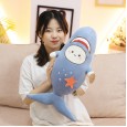 Shark plush toy cute long sleeping pillow great white shark super soft children gift boy rag doll doll