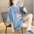 Summer new style large size women's cartoon printed short-sleeved T-shirt student casual bottoming ladies shirt