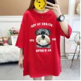 Summer new loose large size women's student jacket tide half-sleeved round neck printed short-sleeved T-shirt female