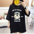 Summer new loose large size women's student jacket tide half-sleeved round neck printed short-sleeved T-shirt female