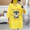 Summer new loose large size women's student jacket tide half-sleeved round neck printed short-sleeved T-shirt female