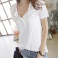 Summer plus size women's loose tide slub cotton short-sleeved T-shirt women casual women's tops