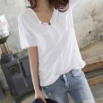Summer plus size women's loose tide slub cotton short-sleeved T-shirt women casual women's tops